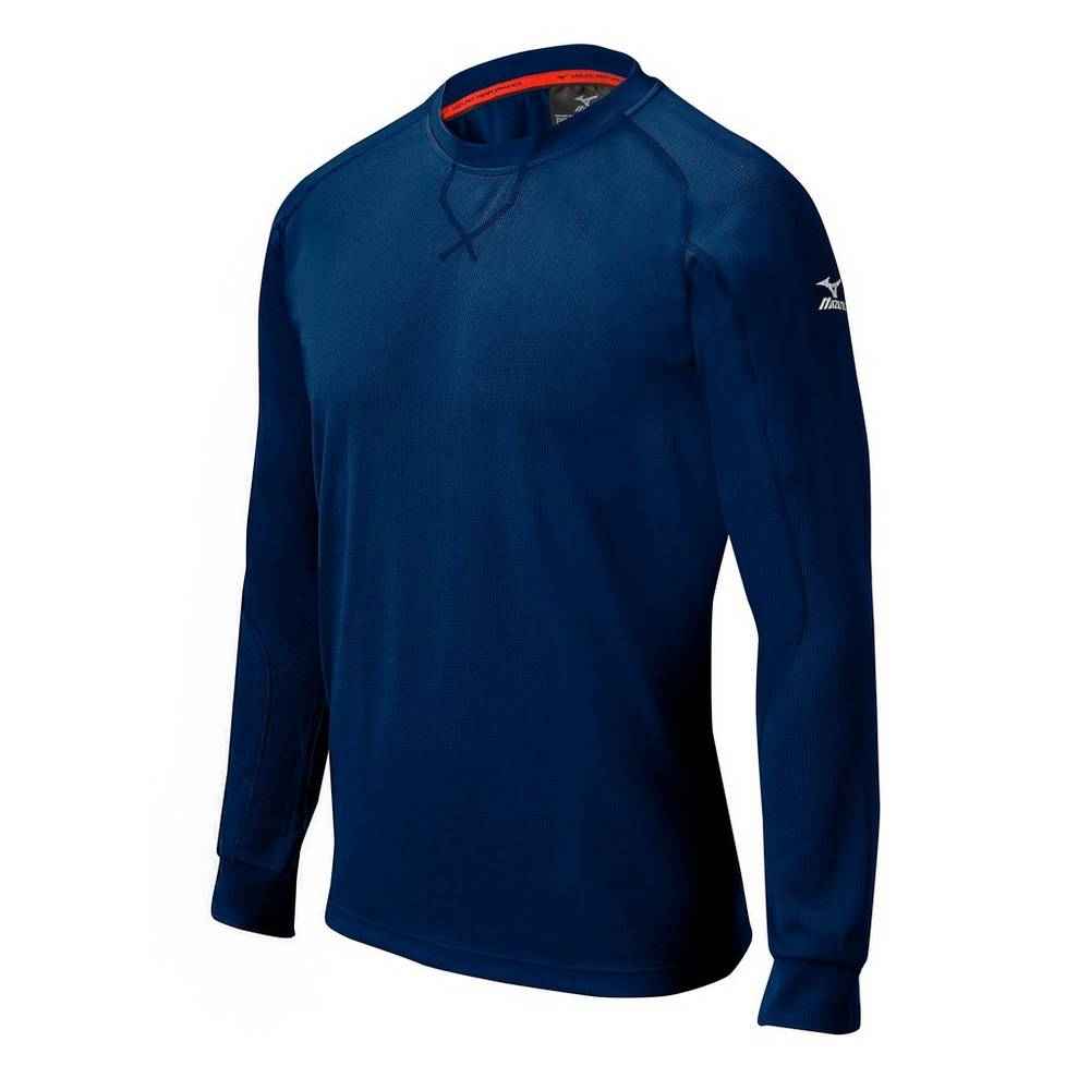 Camisas Mizuno Beisbol Comp Long Sleeve Training Para Hombre Azul Marino 6317849-OY